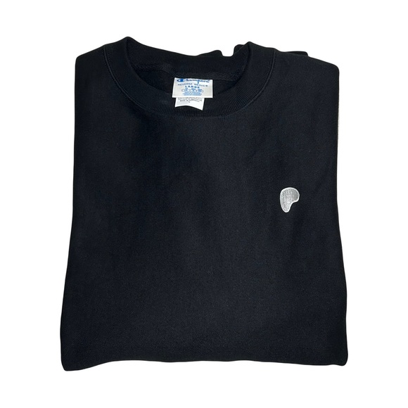 Champion Men’s Black Reverse Weave Crewneck Sweater Sweatshirt Size Large - Picture 1 of 9